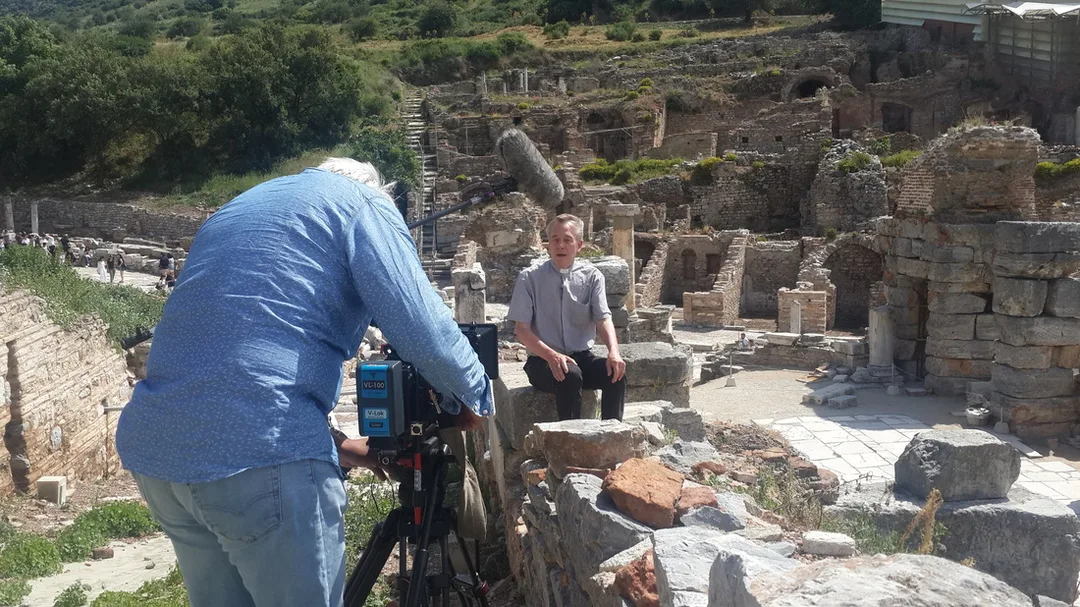 filming inside ephesus museum