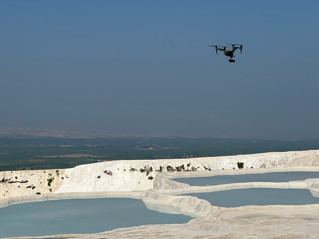 drone filming in pamukkale