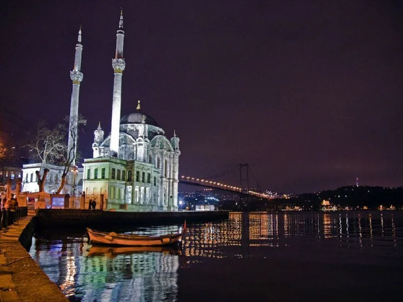 ortakoy and bosphorus at night